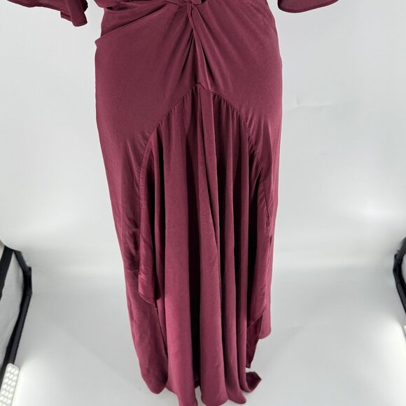 Bishop + Young Harper Crimson Cutout Dress S 100% Polyester V-Neck Short Sleeve - Picture 8 of 10